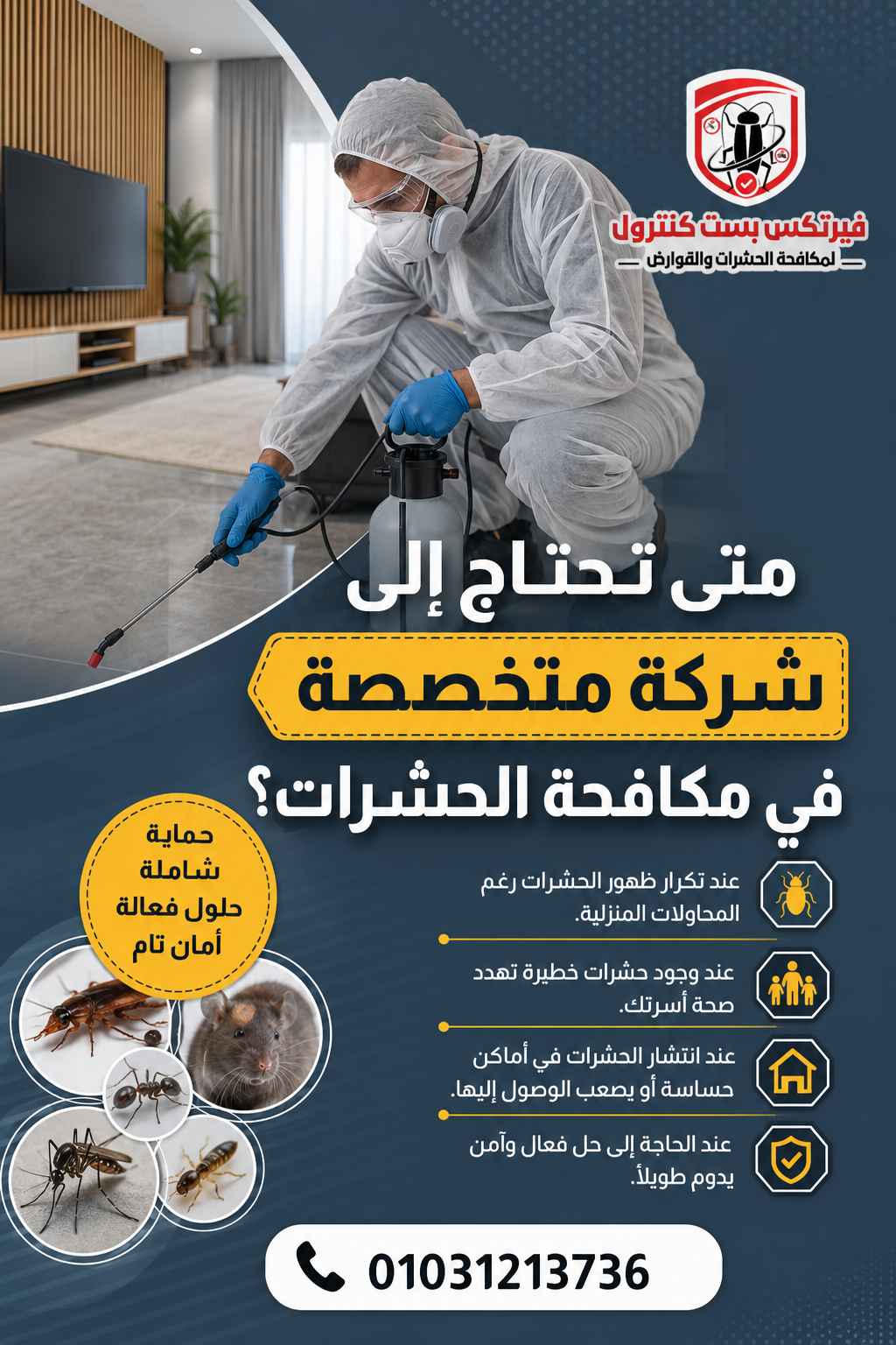 متى تحتاج إلى شركة متخصصة في مكافحة الحشرات؟